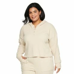 Plus Size Sonoma Goods For Life® X Denise Bidot Rib Henley Hoodie Oatmeal -Sonoma Goods For Life shop unnamed file 15111