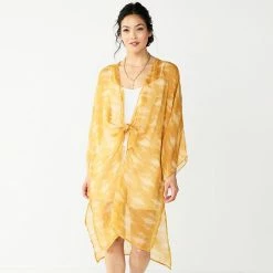 Women's Sonoma Goods For Life® Diamond Tie Front Duster Kimono Purple