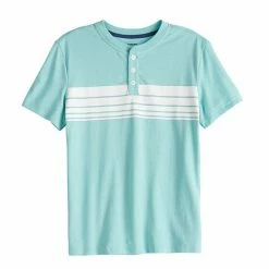 Boys 8-20 Sonoma Goods For Life® Supersoft Striped Henley In Regular & Husky Chest Stripe Teal -Sonoma Goods For Life shop unnamed file 15194