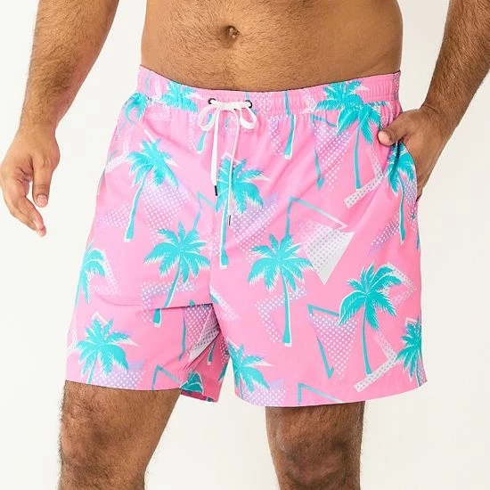 Men's Big & Tall Sonoma Goods For Life® Swim Trunks Jazzy Palm 5 Men's Big & Tall Sonoma Goods For Life® Swim Trunks Jazzy Palm - Image 3