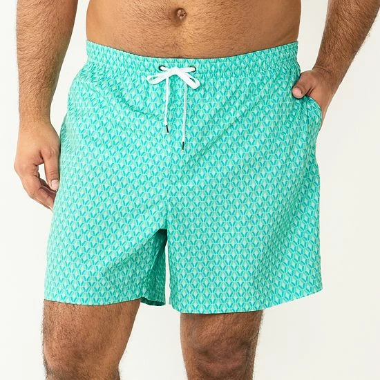 Men's Big & Tall Sonoma Goods For Life® Swim Trunks Jazzy Palm 8 Men's Big & Tall Sonoma Goods For Life® Swim Trunks Jazzy Palm - Image 6