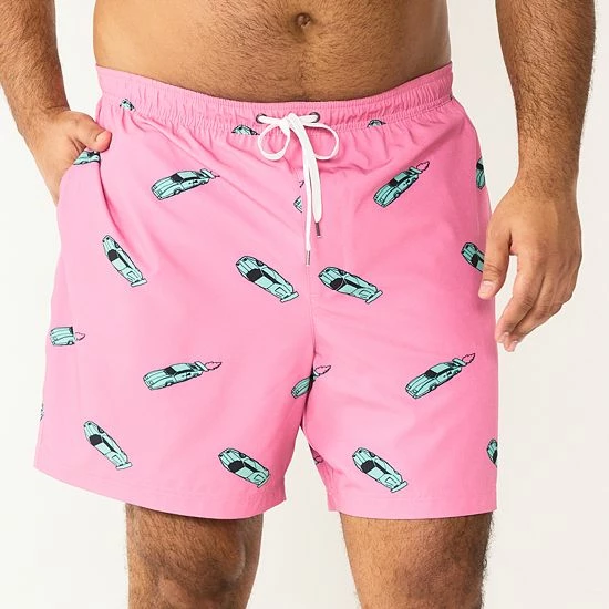 Men's Big & Tall Sonoma Goods For Life® Swim Trunks Jazzy Palm 14 Men's Big & Tall Sonoma Goods For Life® Swim Trunks Jazzy Palm - Image 12