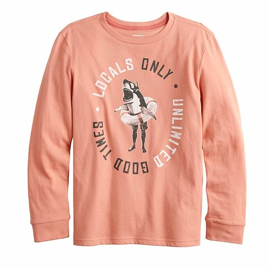 Boys 8-20 Sonoma Goods For Life® Supersoft Long Sleeve Graphic Tee Coral Shark 3 Boys 8-20 Sonoma Goods For Life® Supersoft Long Sleeve Graphic Tee Coral Shark