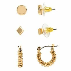 Sonoma Goods For Life® Gold Tone Metal Posts And Mini Hoop Earring Set