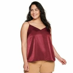 Plus Size Sonoma Goods For Life® Satin Cami Madlyn Maroon -Sonoma Goods For Life shop unnamed file 15272