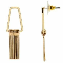 Sonoma Goods For Life® Gold Tone Geo Shape With Shaky Bar Fringe Drop Earrings