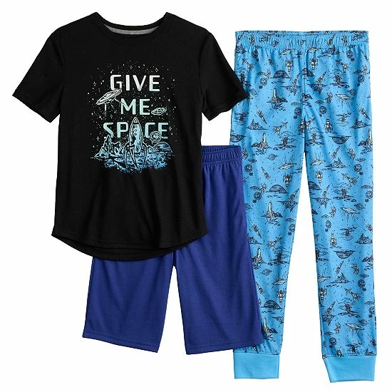 Boys 5-20 Sonoma Goods For Life® Top, Shorts & Pants Pajama Set Stay Wild 5 Boys 5-20 Sonoma Goods For Life® Top, Shorts & Pants Pajama Set Stay Wild - Image 3