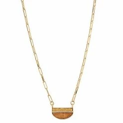 Sonoma Goods For Life® Gold Tone Paperclip With Wood Pendant Necklace