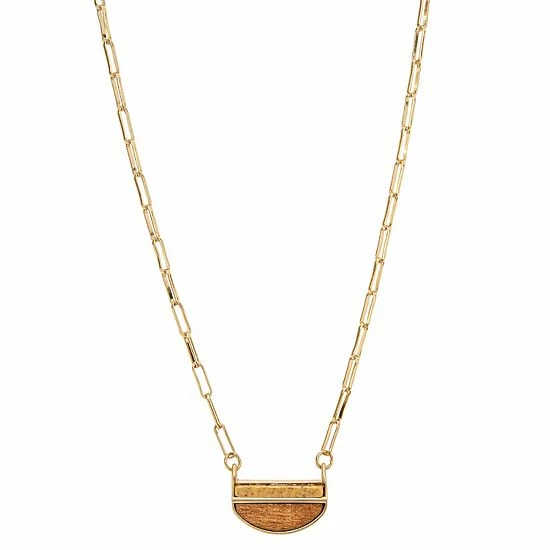 Sonoma Goods For Life® Gold Tone Paperclip With Wood Pendant Necklace 3 Sonoma Goods For Life® Gold Tone Paperclip With Wood Pendant Necklace
