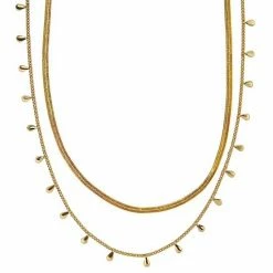 Sonoma Goods For Life® Gold Tone 2 Row Snake And Shaky Chain Necklace