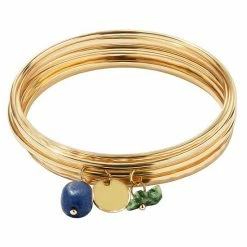 Sonoma Goods For Life® Gold Tone Metal Bangles With Stone And Coin Charms Bracelet Set