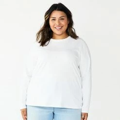 Plus Size Sonoma Goods For Life® Everyday Crewneck Long Sleeve Top Berry -Sonoma Goods For Life shop unnamed file 1538