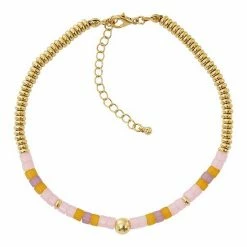 Sonoma Goods For Life® Worn Gold Tone Pastel Beaded Anklet