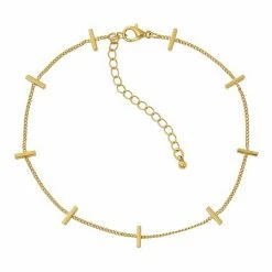 Sonoma Goods For Life® Worn Gold Tone Bar Station Anklet