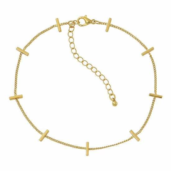 Sonoma Goods For Life® Worn Gold Tone Bar Station Anklet 3 Sonoma Goods For Life® Worn Gold Tone Bar Station Anklet