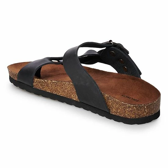 Sonoma Goods For Life® Airbrush Leather Women's Sandals Black 4 Sonoma Goods For Life® Airbrush Leather Women's Sandals Black - Image 2