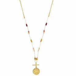 Sonoma Goods For Life® Gold Tone Multi Beaded Thread With Coin Pendant Necklace