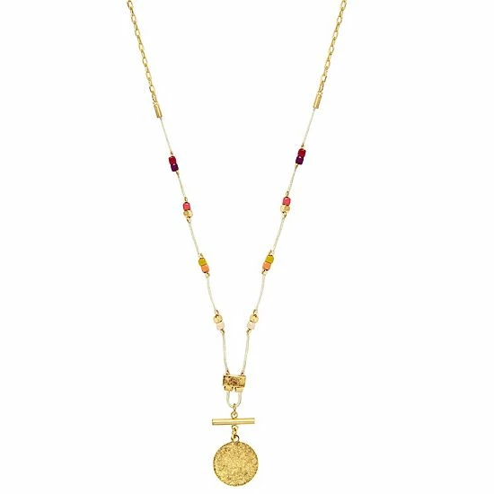 Sonoma Goods For Life® Gold Tone Multi Beaded Thread With Coin Pendant Necklace 3 Sonoma Goods For Life® Gold Tone Multi Beaded Thread With Coin Pendant Necklace