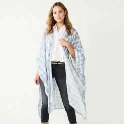 Sonoma Goods For Life® Vertical Mazie Dye Printed Extra Long Ruana