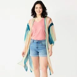 Women's Sonoma Goods For Life® Bold Stripe Belted Kimono