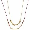 Sonoma Goods For Life® Gold Tone 2 Row Multi Beads, Threads And Chain Adjustable Necklace