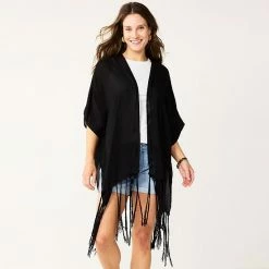 Women's Sonoma Goods For Life® Crochet Back Fringe Ruana Black -Sonoma Goods For Life shop unnamed file 15521