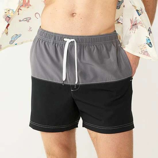 Men's Sonoma Goods For Life® 5-Inch Colorblock Full Elastic-Waistband Swim Trunks Purple Aqua Block 7 Men's Sonoma Goods For Life® 5-Inch Colorblock Full Elastic-Waistband Swim Trunks Purple Aqua Block - Image 5