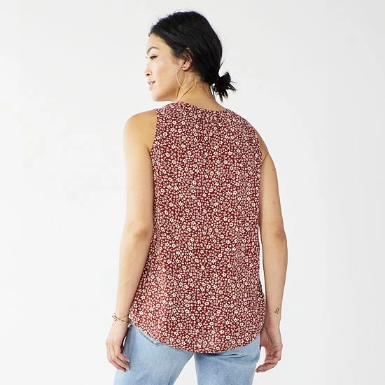 Women's Sonoma Goods For Life® V-Neck Tank Purple Floral 4 Women's Sonoma Goods For Life® V-Neck Tank Purple Floral - Image 2