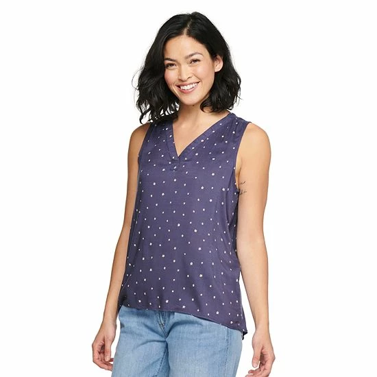 Women's Sonoma Goods For Life® V-Neck Tank Purple Floral 6 Women's Sonoma Goods For Life® V-Neck Tank Purple Floral - Image 4