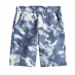 Kids 8-20 Sonoma Goods For Life® Supersoft Fleece Shorts In Regular & Husky Blue Tie Dye