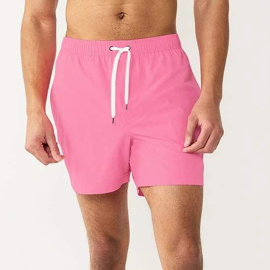Men's Sonoma Goods For Life® 5-Inch Full Elastic-Waistband Swim Trunks Pink 3 Men's Sonoma Goods For Life® 5-Inch Full Elastic-Waistband Swim Trunks Pink