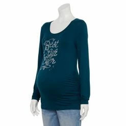Maternity Sonoma Goods For Life® Essential Scoopneck Long Sleeve Tee White Stripe