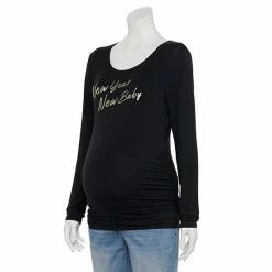 Maternity Sonoma Goods For Life® Essential Scoopneck Long Sleeve Tee White Stripe -Sonoma Goods For Life shop unnamed file 15592