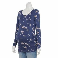 Maternity Sonoma Goods For Life® Essential Scoopneck Long Sleeve Tee White Stripe -Sonoma Goods For Life shop unnamed file 15593