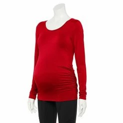 Maternity Sonoma Goods For Life® Essential Scoopneck Long Sleeve Tee White Stripe -Sonoma Goods For Life shop unnamed file 15595