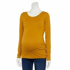 Maternity Sonoma Goods For Life® Essential Scoopneck Long Sleeve Tee White Stripe -Sonoma Goods For Life shop unnamed file 15597