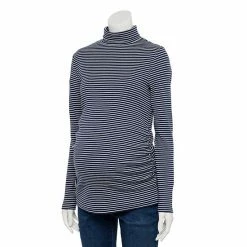 Maternity Sonoma Goods For Life® Long Sleeve Turtleneck Top Navy Stripe -Sonoma Goods For Life shop unnamed file 15603