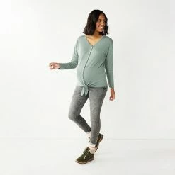 Maternity Sonoma Goods For Life® Knot-Hem Button-Front Nursing Top Black -Sonoma Goods For Life shop unnamed file 15609