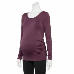 Maternity Sonoma Goods For Life® Essential Scoopneck Long Sleeve Tee Mystic Aqua -Sonoma Goods For Life shop unnamed file 15632