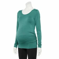 Maternity Sonoma Goods For Life® Essential Scoopneck Long Sleeve Tee Mystic Aqua -Sonoma Goods For Life shop unnamed file 15636