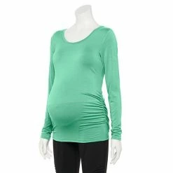 Maternity Sonoma Goods For Life® Essential Scoopneck Long Sleeve Tee Mystic Aqua -Sonoma Goods For Life shop unnamed file 15637