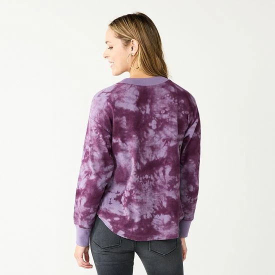 Women's Sonoma Goods For Life® Mockneck Waffle Top Light Olive Stripe 4 Women's Sonoma Goods For Life® Mockneck Waffle Top Light Olive Stripe - Image 2