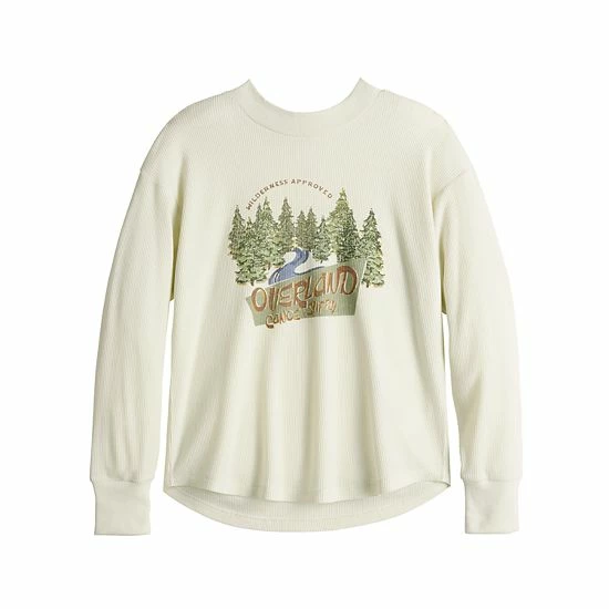 Women's Sonoma Goods For Life® Mockneck Waffle Top Light Olive Stripe 5 Women's Sonoma Goods For Life® Mockneck Waffle Top Light Olive Stripe - Image 3