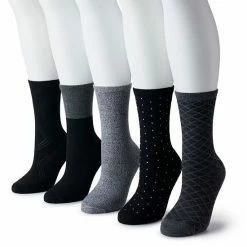Women's Sonoma Goods For Life® 5-Pack Geo Crew Socks Black
