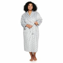 Plus Size Sonoma Goods For Life® Plush French Terry Long Robe Gray Buffalo Check -Sonoma Goods For Life shop unnamed file 1756