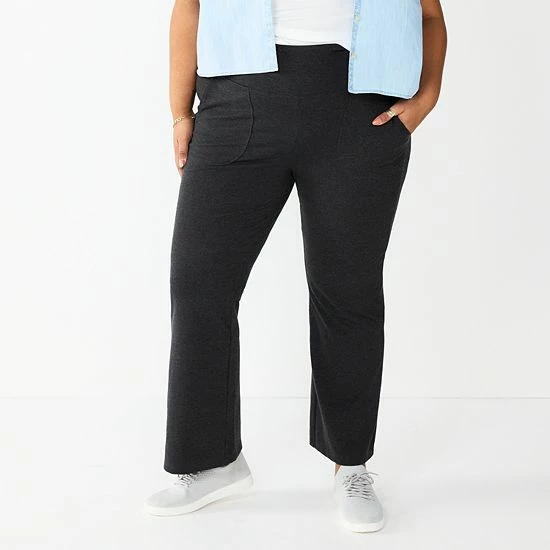 Plus Size Sonoma Goods For Life® High-Waisted Flare Leggings Violet 7 Plus Size Sonoma Goods For Life® High-Waisted Flare Leggings Violet - Image 5