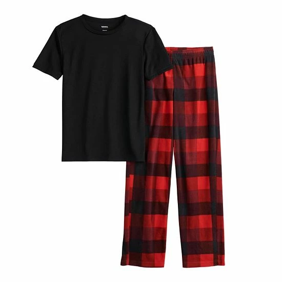 Boys 8-20 Sonoma Goods For Life® Tee & Microfleece Pants Pajama Set In Regular & Husky Red Plaid 12 Boys 8-20 Sonoma Goods For Life® Tee & Microfleece Pants Pajama Set In Regular & Husky Red Plaid - Image 10
