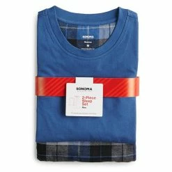 Men's Sonoma Goods For Life® Crewneck Tee & Flannel Pants Sleep Set Olive Cream -Sonoma Goods For Life shop unnamed file 2070