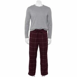 Men's Sonoma Goods For Life® Crewneck Tee & Flannel Pants Sleep Set Olive Cream -Sonoma Goods For Life shop unnamed file 2073