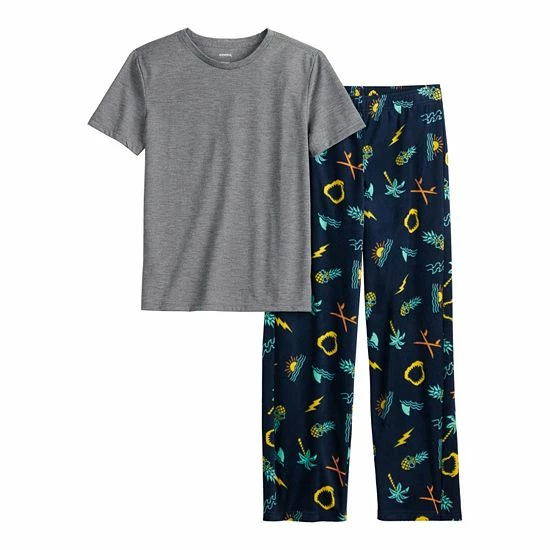Boys 8-20 Sonoma Goods For Life® Tee & Microfleece Pants Pajama Set In Regular & Husky Red Plaid 17 Boys 8-20 Sonoma Goods For Life® Tee & Microfleece Pants Pajama Set In Regular & Husky Red Plaid - Image 15